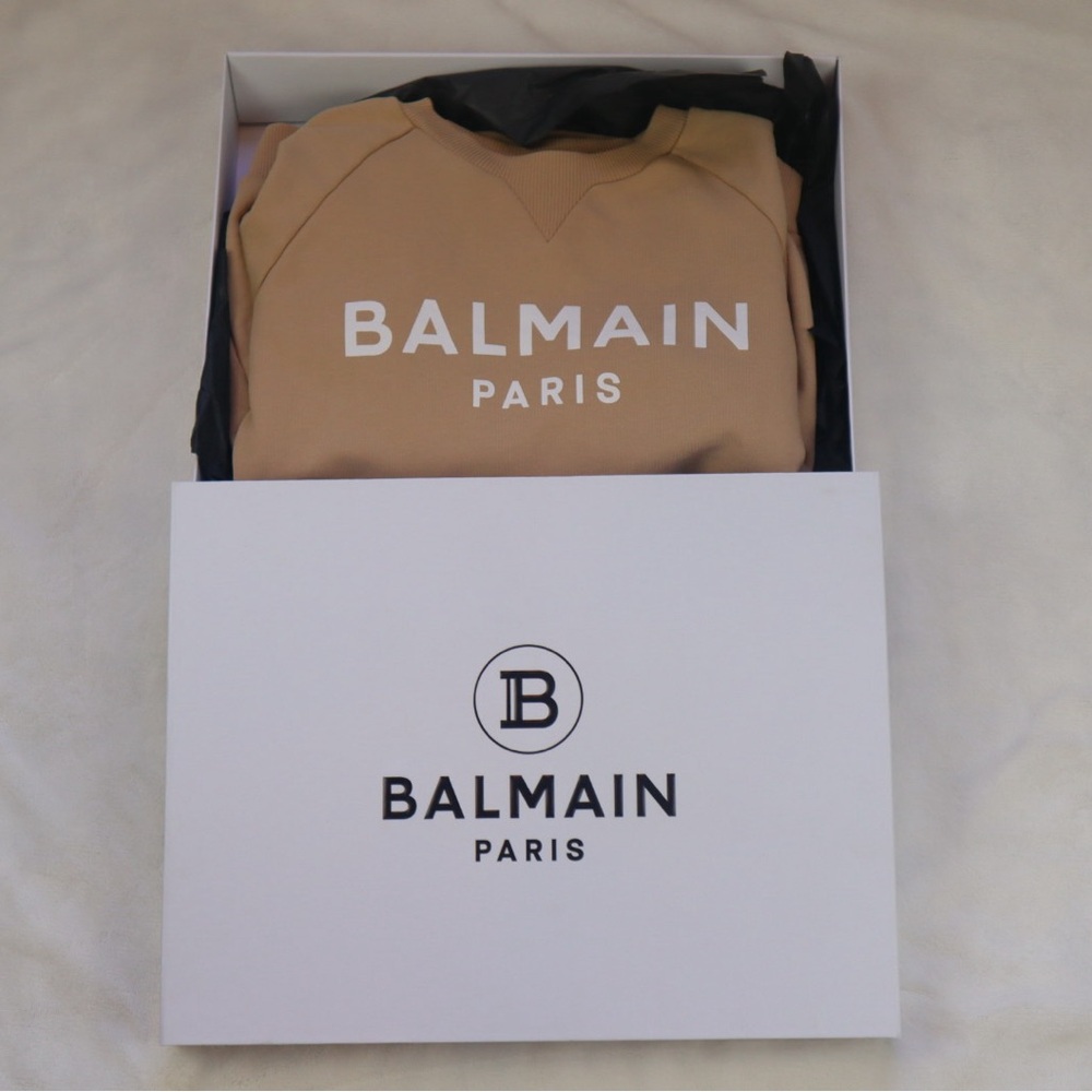 Balmain Tan Logo Sweatshirt